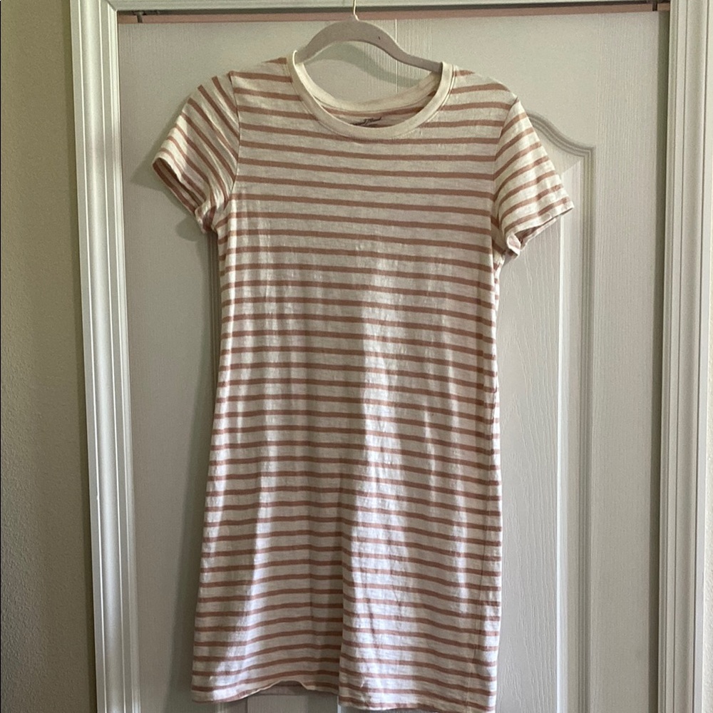 Universal Thread Striped Tan and White Mini Dress